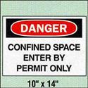 Vinyl Danger confined Space Enter By Permit 10x14