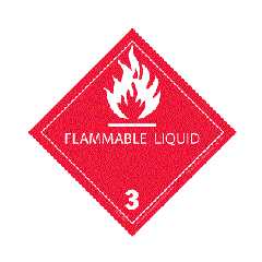Flammable Liquid 3 4x4 Label