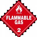Flammable Gas Labels 4x4