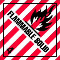 4"x 4" Flammable Solid Label