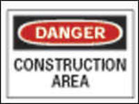 Vinyl Danger Construction Area