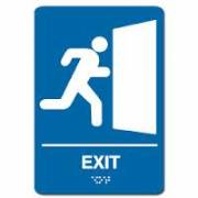 Ada Exit Blue Sign With Braille