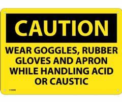 Caution Wear Ppe When Handling Acid Or Caustic Sign