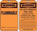 Warning Flammable Tag - 5/pk