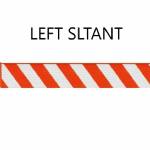 Left Slant  H.I. Reflective Striped Sheeting - Orange/White  7.75x50"