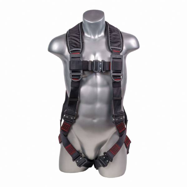 HARNESS 5PT., ALUM. QCB, PADDED BACK, ALUM. BACK D-RING