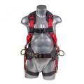 Red Top 3 D Ring Belted  Harness