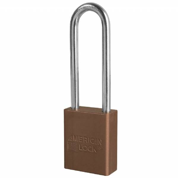 AMERICAN LOCK ALUMINUM PADLOCK - 3" SHACKLE, BROWN