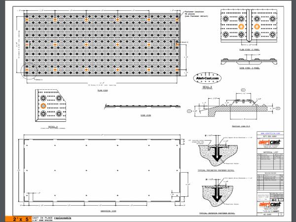 Alertcast Detectable Warnings Mat for Wet Concrete #7