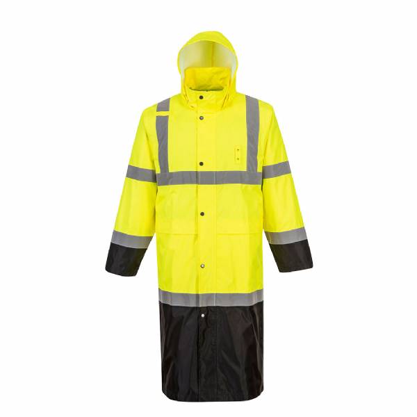 ANSI Class 3 48" Raincoat w/ Black Bottom