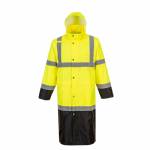 ANSI Class 3 48" Raincoat w/ Black Bottom