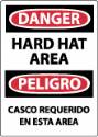 Danger Hard Hat Area Bilingual