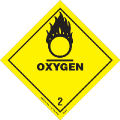 Dot Shipping Label, Oxygen 2 4x4" Decal