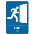 Ada Exit Blue Sign With Braille