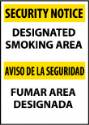 Designated Smoking Area Sign