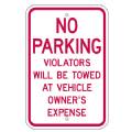 No Parking Violators Sign