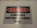 Danger Flammable Keep Heat & Flames Away 10x7"
