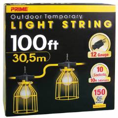 U-ground Light String W/ Metal Cages 100ft