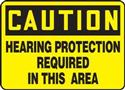 Caution Hearing Prot Sign - Vinyl